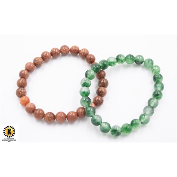 #102-NATURAL GOLDEN SAND STONE & GREEN JADE
