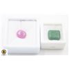 Image 1 : #129-HEATED RUBY 8.0CT & EMERALD 10.15 CT GEMSTONE