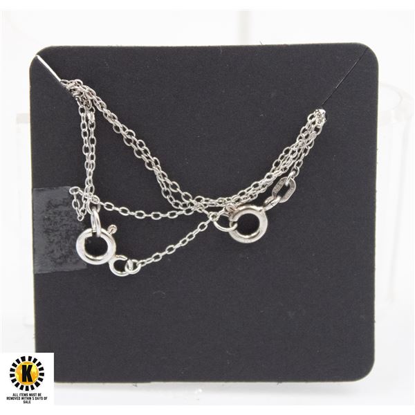 #227-STERLING SILVER 925 NECKLACE 18"/2PCS
