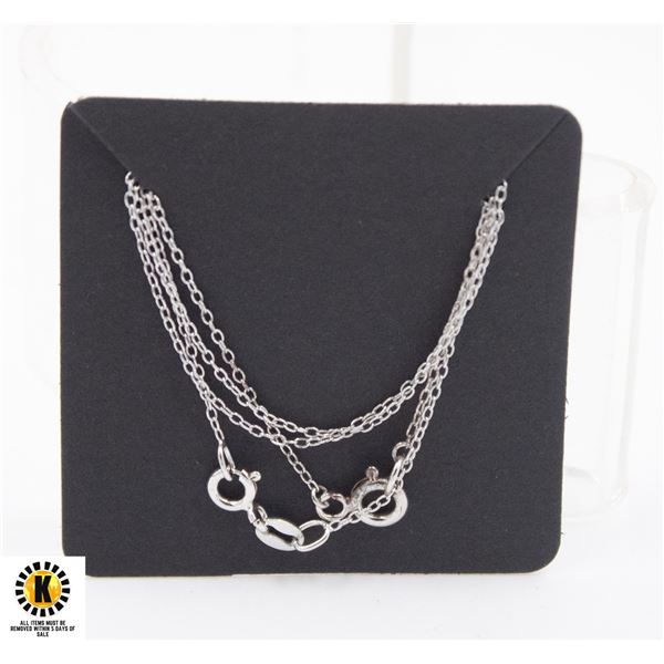 #228-STERLING SILVER 925 NECKLACE 18"/2PCS