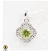 Image 1 : #275- UNHEATED GREEN PERIDOT & CZ PENDANT