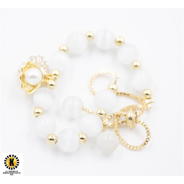 #95-FIRE WHITE OPAL BRACELET (MIXICO OP)