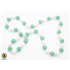 Image 1 : #304- FRESH WATER PEARL ,GREEN EMERALD NECKLACE