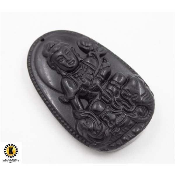 #318-NATURAL BLACK OBSIDIAN  PENANT