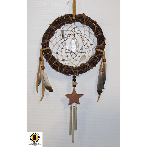 VINTAGE HAND MADE NATIVE DREAM CATCHER, LARGE