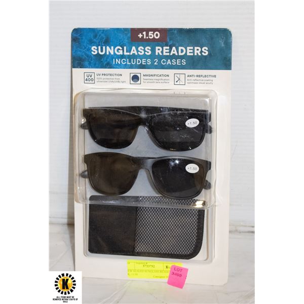 NEW SEALED SUNGLASS READERS 2 PK, +1.50