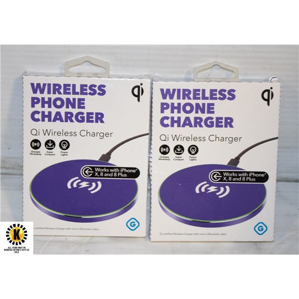 NEW WIRELESS QI CHARGER, SET OF 2