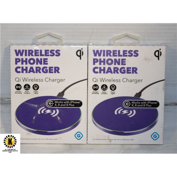 NEW WIRELESS QI CHARGER, SET OF 2