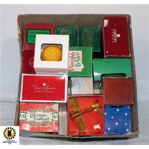 15 ORNAMENTS IN BOXES