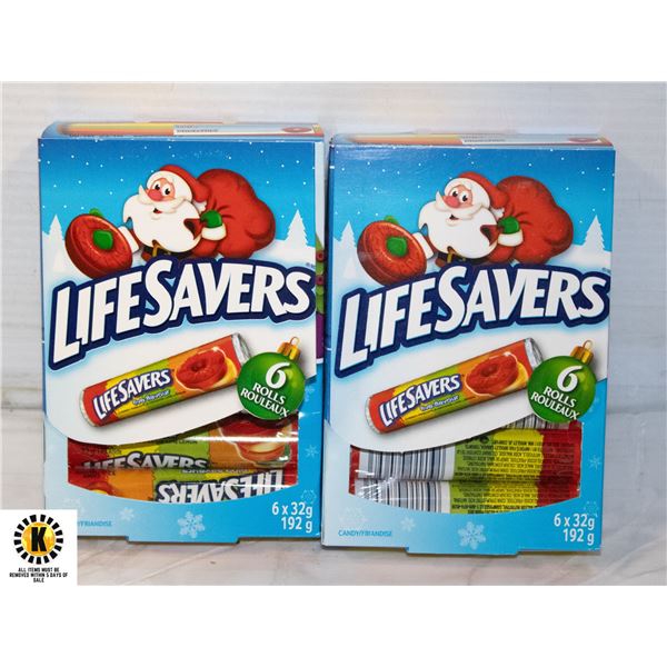 2 NEW BOOKS OF XMAS LIFESAVERS,6 ROLLS