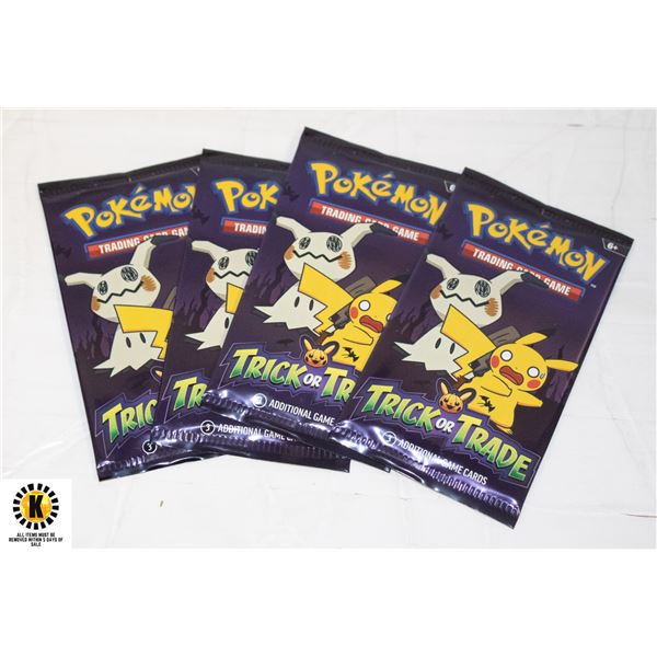 x4 GENUINE POKEMON TRICK OR TRADE CARDS PACKS