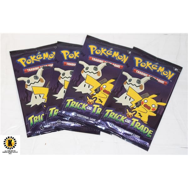 x4 GENUINE POKEMON TRICK OR TRADE CARDS PACKS