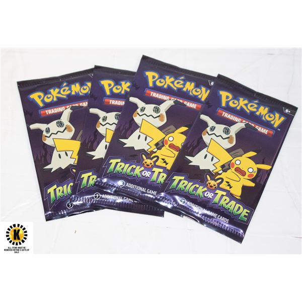 x4 GENUINE POKEMON TRICK OR TRADE CARDS PACKS