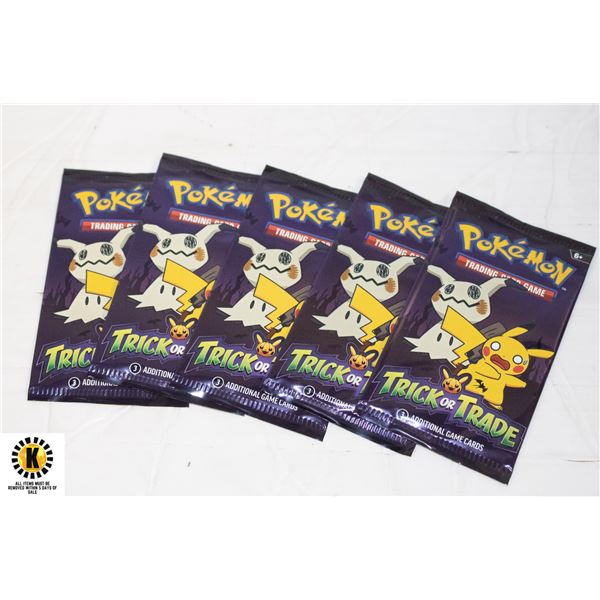 x5 GENUINE POKEMON TRICK OR TRADE CARDS PACKS
