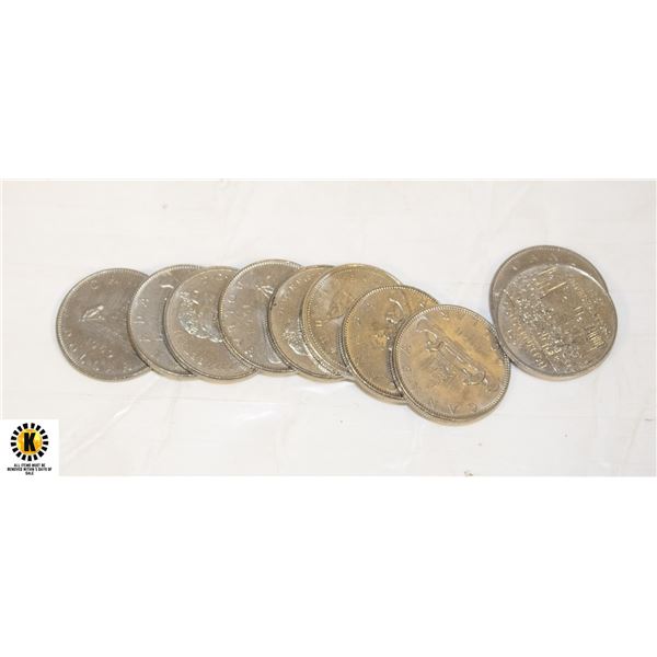 $10 FACE VALUE VARIOUS CANADA NICKEL $1 COINS