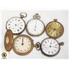 Image 1 : LOT OF 5 OLD VARIOUS MAKER BROKEN POCKET WATCHES