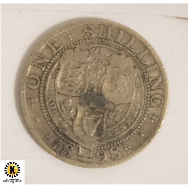 1898 SILVER GREAT BRITAIN ONE SHILLING COIN