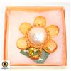 Image 1 : APRIL CORNELL ORANGE FLOWER BROOCH