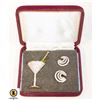 Image 1 : SIGNED BUTLER CRYSTAL MARTINI GLASS BROOCH