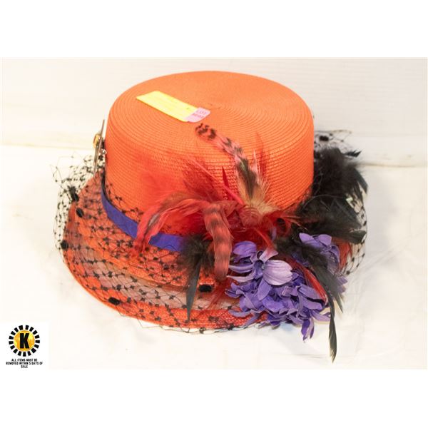 ESTATE RED HAT LADIES "LA TULIPE HAT" WITH RED H