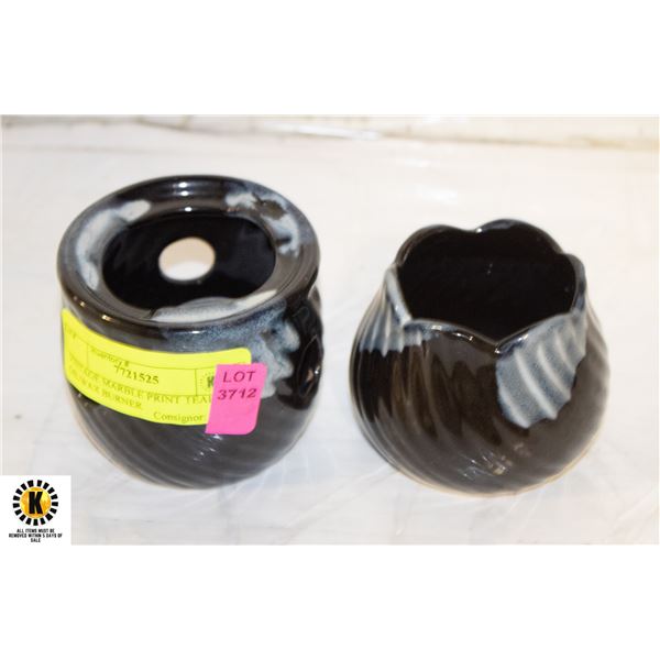 VINTAGE MARBLE PRINT TEALIGHT OIL/WAX BURNER