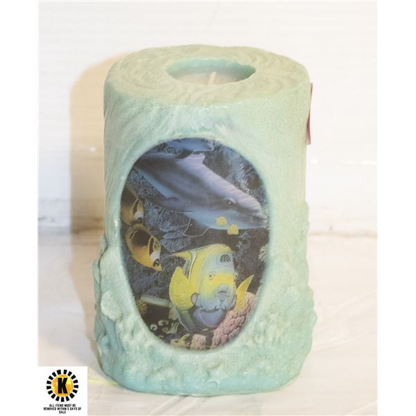 VINTAGE CARVED ART OF LASSEN DOLPHIN CANDLE