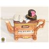 Image 1 : VINTAGE MINITURE PIANO TEAPOT W/ CAT AND REMOVABLE