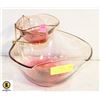 Image 1 : MID CENTURY MODERN PINK GLASS CHIP & DIP BOWL