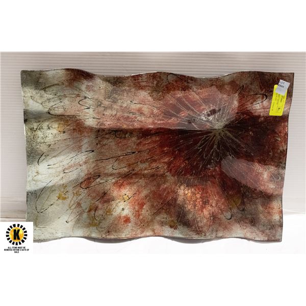 DESIGNED RED + SILVER DCOLOURED PLATE