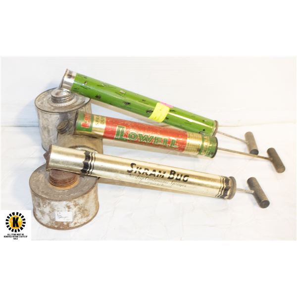 3 VINTAGE BUG SPRAYERS