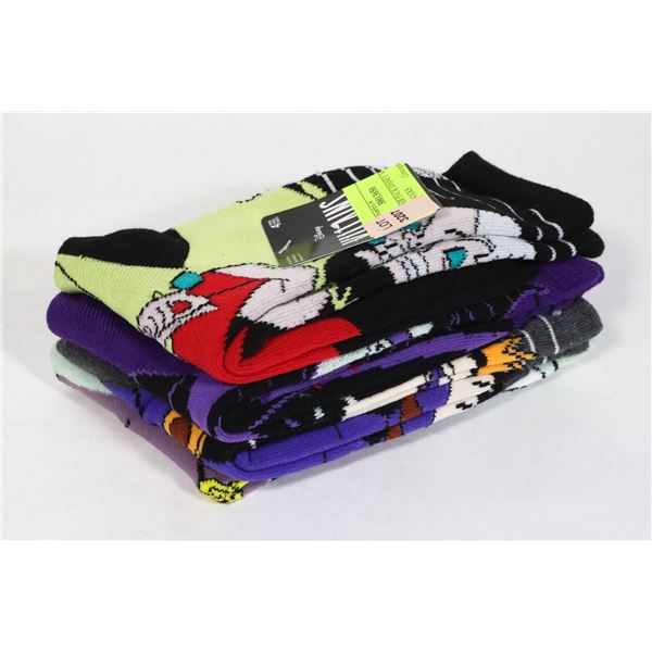 NEW 4PAIR PACK DISNEY VILLAINS THEME SOCKS