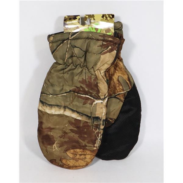 NEW CAMO PRINT MENS LARGE WINTER MITTENS