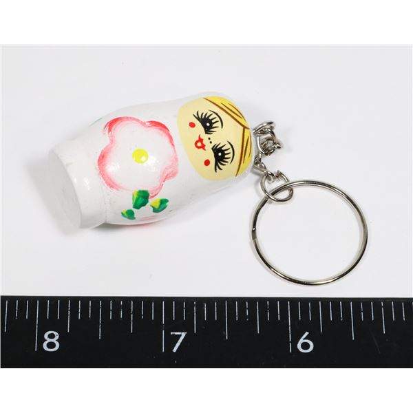 NEW NESTING DOLL THEME KEY CHAIN. SOLID PIECE. DO