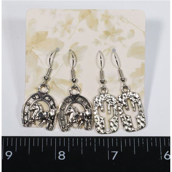 NEW LUCKY HORSE AND CACTUS DROP EARRINGS