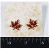 Image 1 : NEW GOLD TONE RHINESTONE MAPLE LEAF STUD EARRINGS