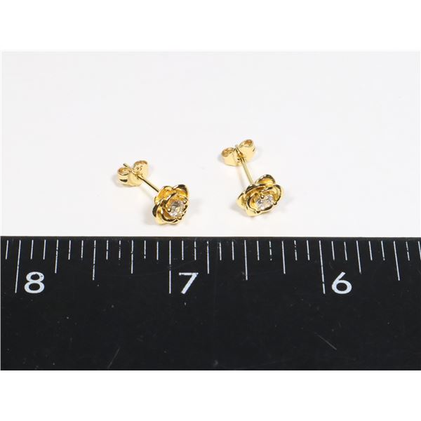 NEW ROSE STUD EARRINGS STAMPED 925