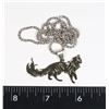 Image 1 : NEW SILVER TONE CAT PENDANT AND CHAIN