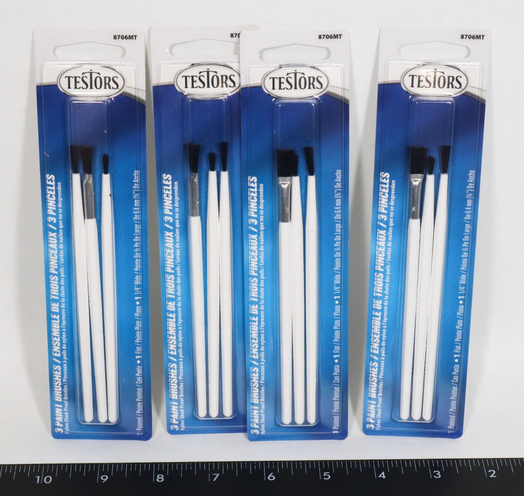 Testors Modelling Tools FOUR NEW 3PACKS OF TESTORS MODEL PAINTING BRUSHES