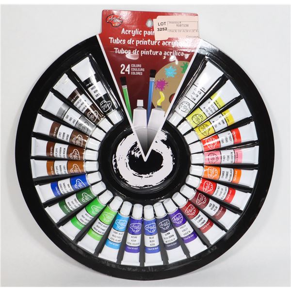 NEW 24 PACK OF ACRYLIC PAINT TUBES
