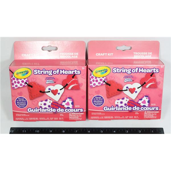 2 NEW CRAYOLA STRING OF HEARTS CRAFT KITS
