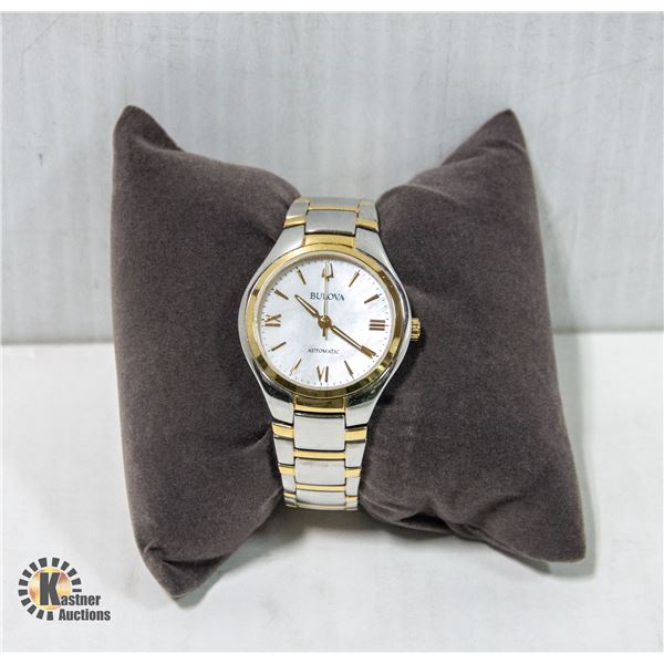 BULOVA AUTOMATIC MOTHER OF PEARL LADIES WATCH