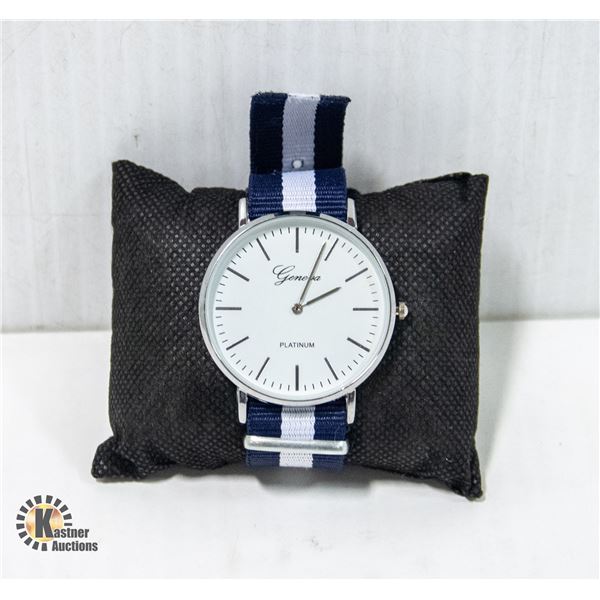 NEW MENS GENEVA "PLATINUM" QUARTZ