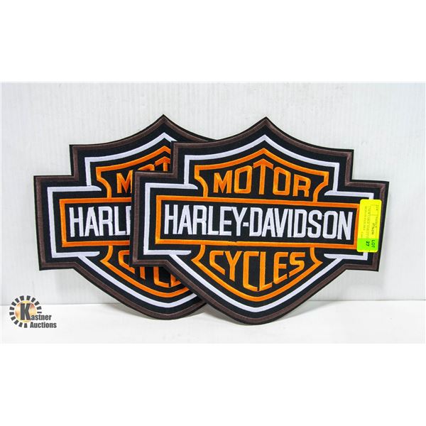 2 NEW LARGE HARLEY DAVIDSON IRON ON PATCHES