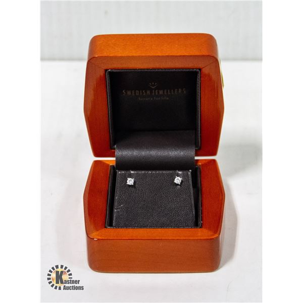 .925 SILVER STUD EARRINGS WITH CZ STONES