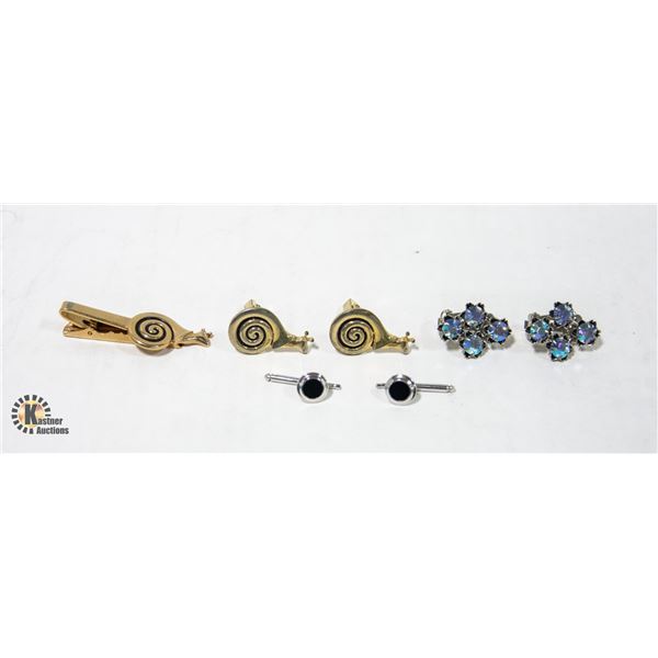 BOX WITH ESTATE VINTAGE CLIP-ON EARRINGS,