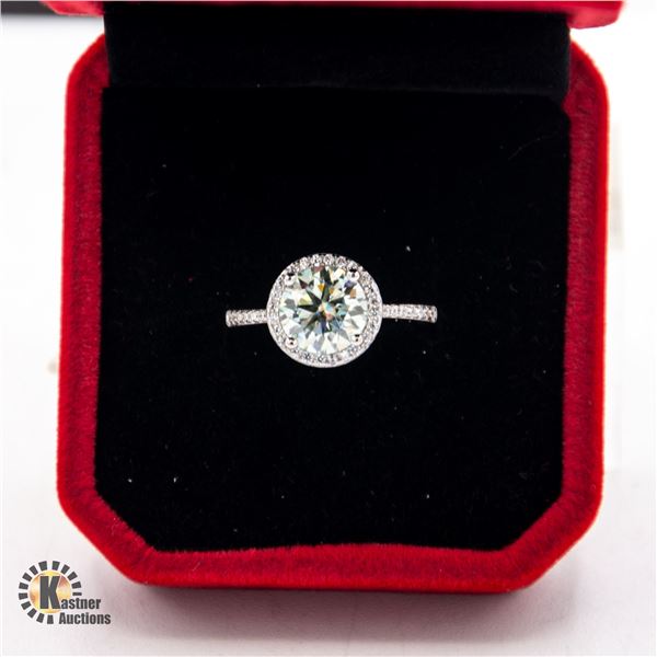 GRA CERTIFIED RING WITH 2.00 CARAT MOISSANITE