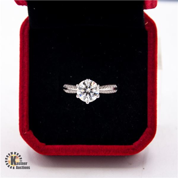 GRA CERTIFIED 2.00 CARAT MOISSANITE SET IN CENTER