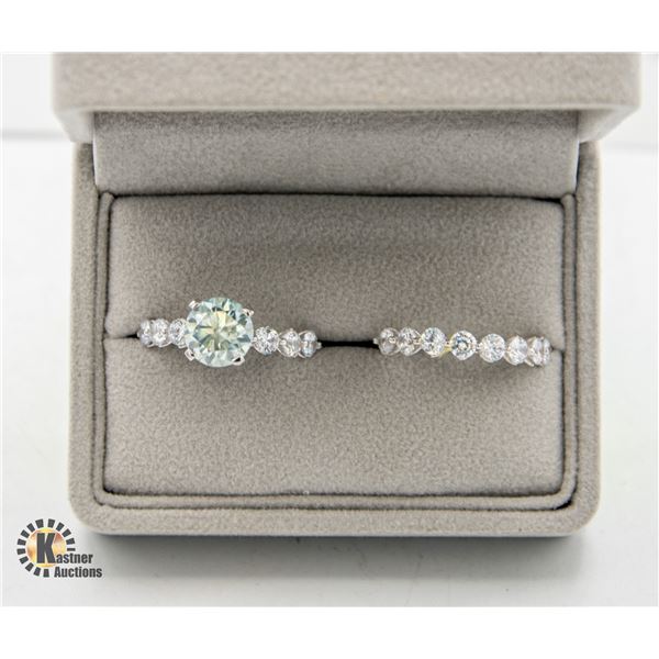 GRA CERTIFIED RING SET W/3.00CT STAMPED 925 BANDS