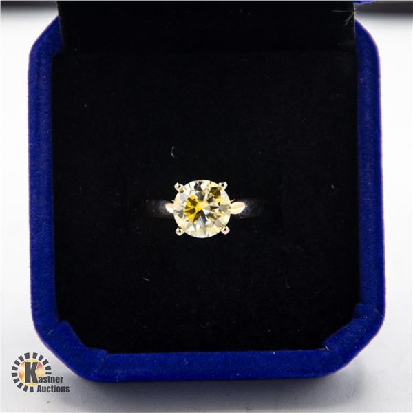 2.00 CARAT LEMON YELLOW MOISSANITE SET IN 10K