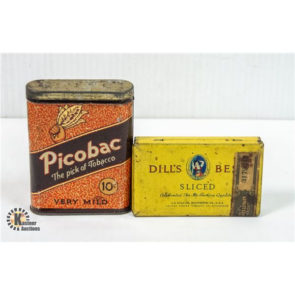 LOT OF 2 COLLECTIBLE TOBACCO TINS